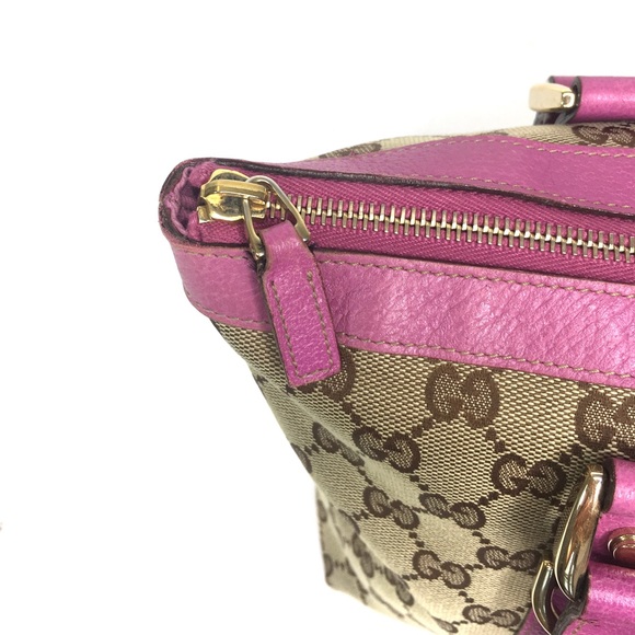 Authentic Gucci brown tote with pink leather - Picture 15 of 16